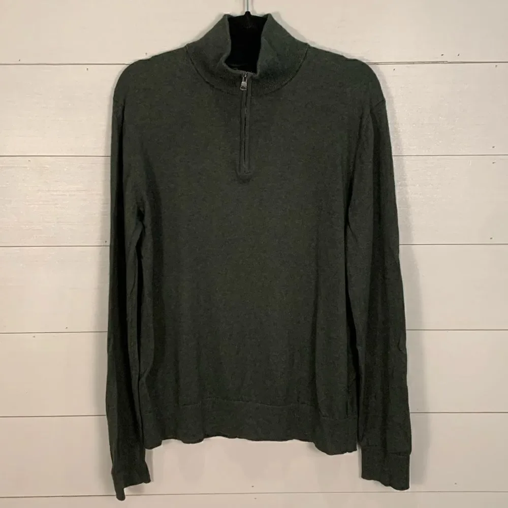 Banana Republic dark green cotton cashmere blend lightweight sweater size medium